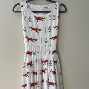 LA Soul Fox Print Fit Flare Dress
